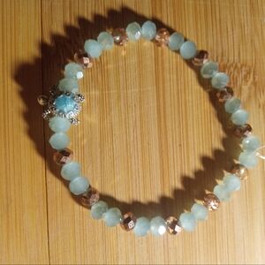 Beaded Bracelet with Turtle Charm